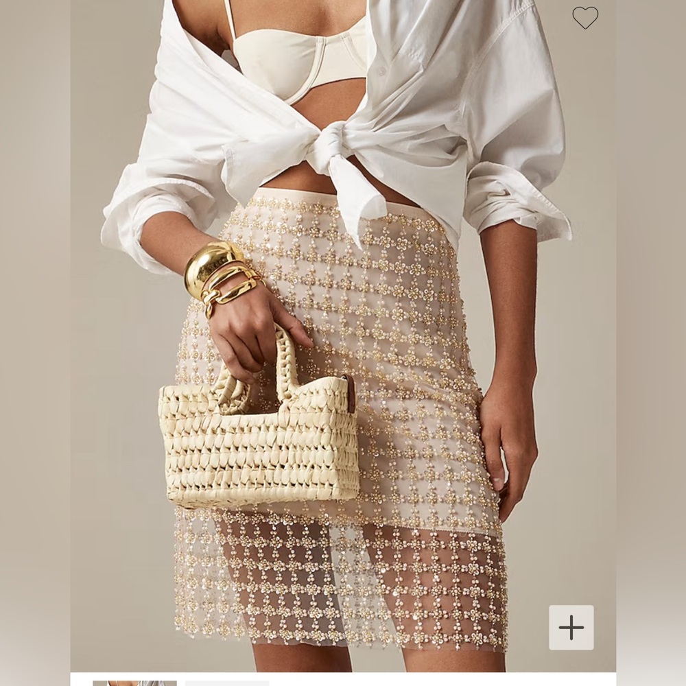 J.Crew Small Handwoven palm bag